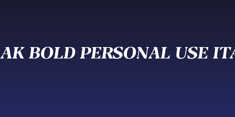 Blaak Bold PERSONAL USE Italic Social Header