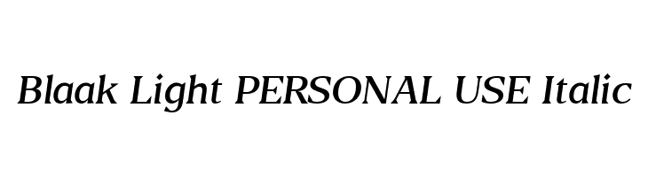 Blaak Light PERSONAL USE Italic  フリーフォントのダウンロード