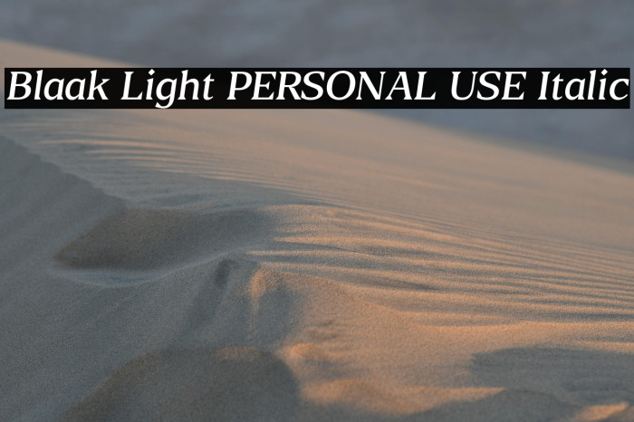 Blaak Light PERSONAL USE Italic Example 2