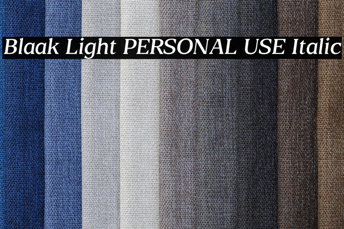 Blaak Light PERSONAL USE Italic Example 3