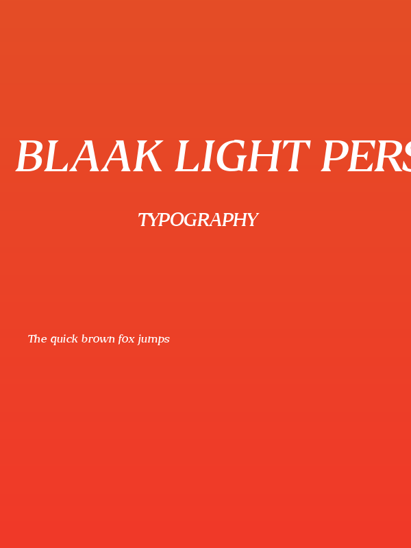 Blaak Light PERSONAL USE Italic Poster