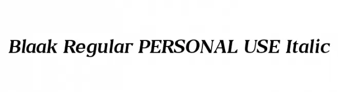 Blaak Regular PERSONAL USE Italic  免费字体下载