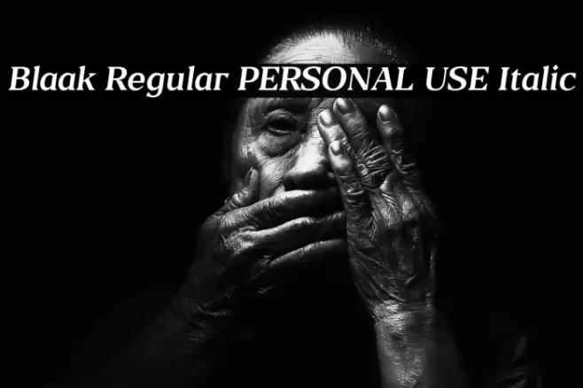 Blaak Regular PERSONAL USE Italic Font examples