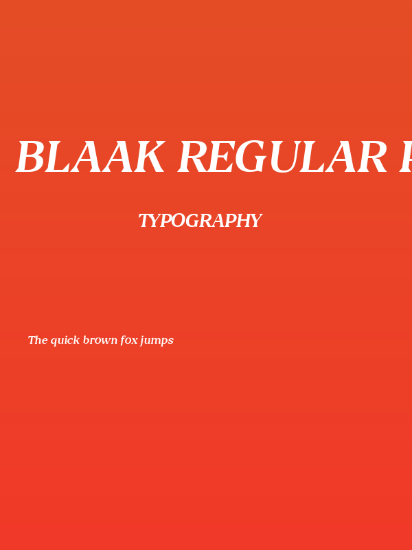 Blaak Regular PERSONAL USE Italic Poster