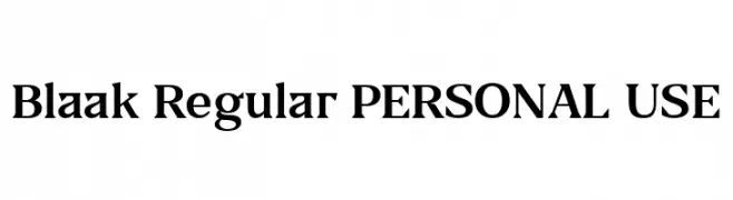 Blaak Regular PERSONAL USE  免费字体下载