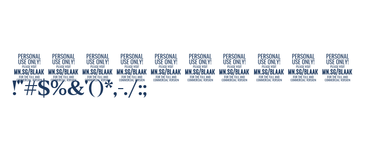 Blaak Regular PERSONAL USE Other Characters