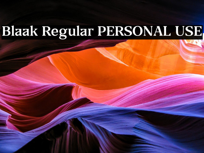 Blaak Regular PERSONAL USE Example 1