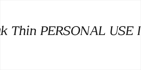 Blaak Thin PERSONAL USE Italic Logo