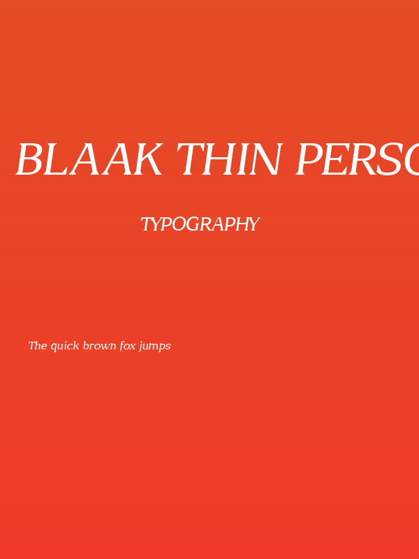 Blaak Thin PERSONAL USE Italic Poster