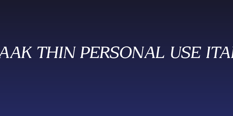 Blaak Thin PERSONAL USE Italic Social Header