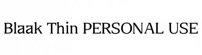 Blaak Thin PERSONAL USE  免费字体下载
