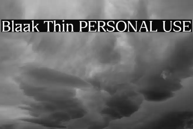 Blaak Thin PERSONAL USE Font examples