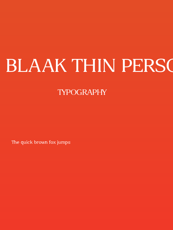 Blaak Thin PERSONAL USE Poster