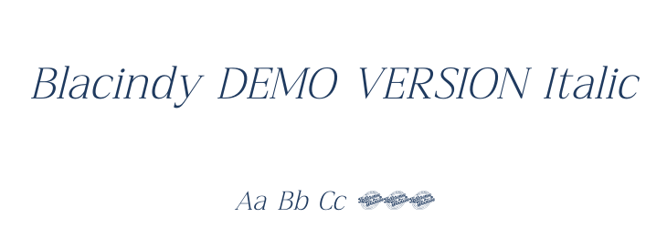 Blacindy DEMO VERSION Italic Font Preview