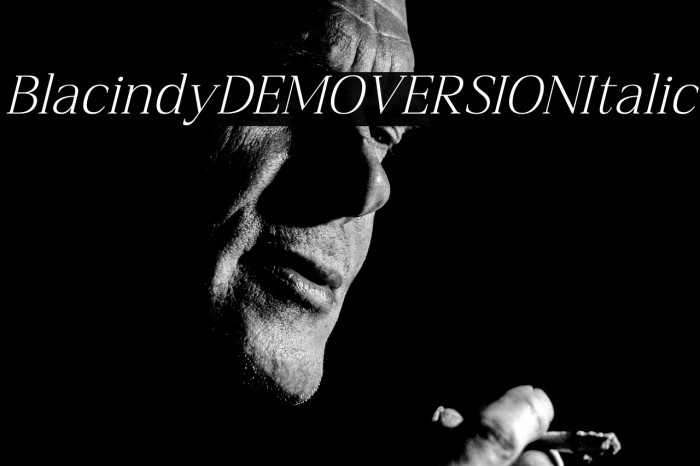 Blacindy DEMO VERSION Italic Example 1