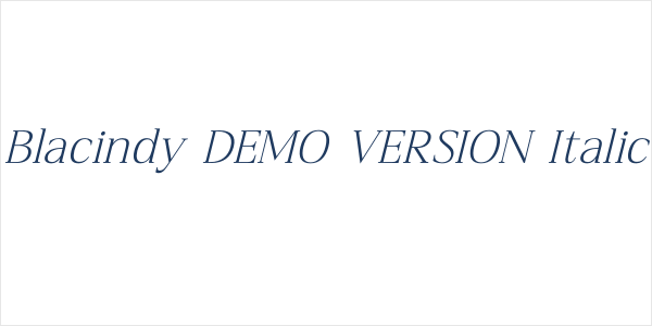 Blacindy DEMO VERSION Italic Logo