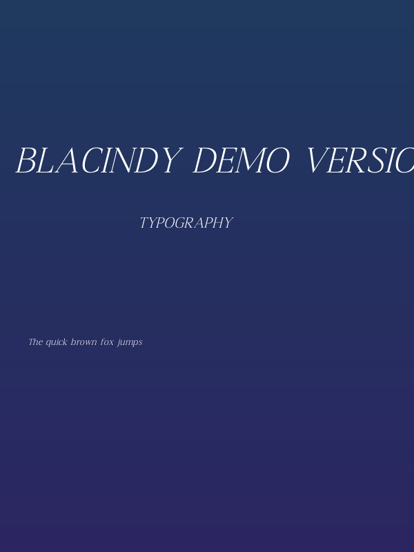 Blacindy DEMO VERSION Italic Poster
