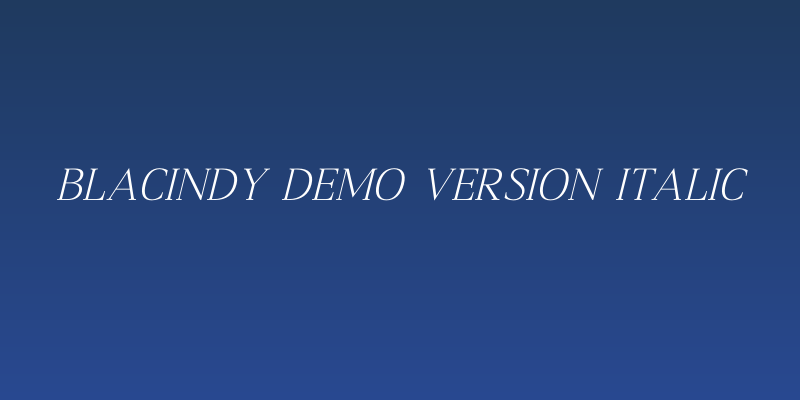 Blacindy DEMO VERSION Italic Social Header