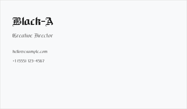 Black-A Business Card