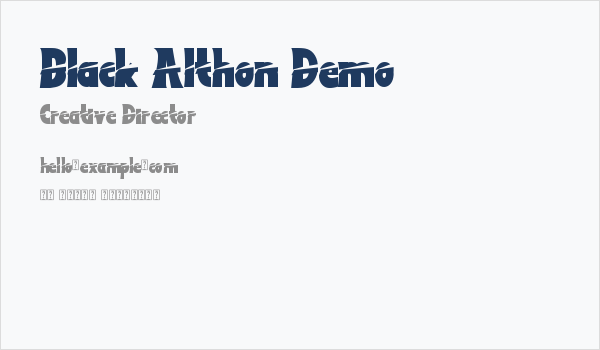 Black Althon Demo Business Card