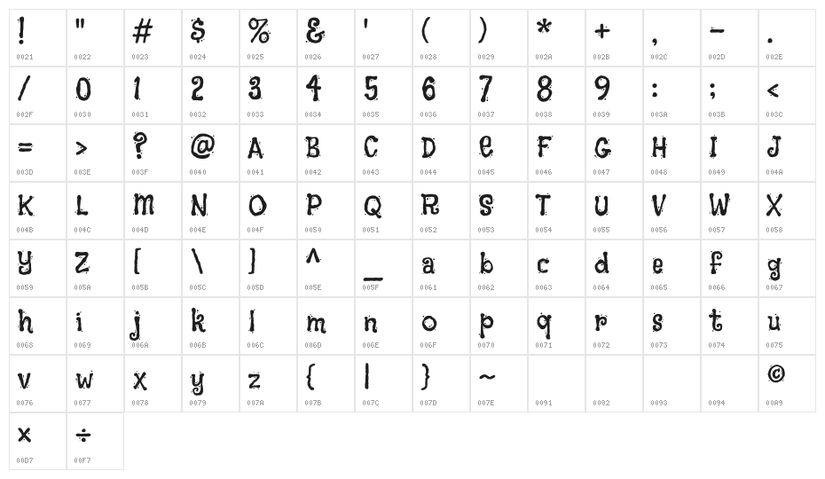 Black And White Picture Regular Character Map