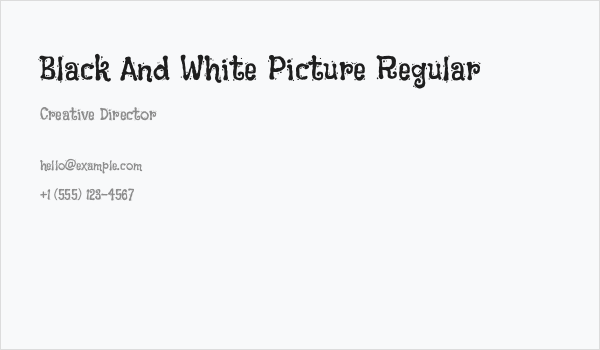 Black And White Picture Regular Business Card