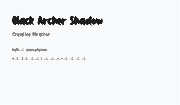 Black Archer Shadow Business Card