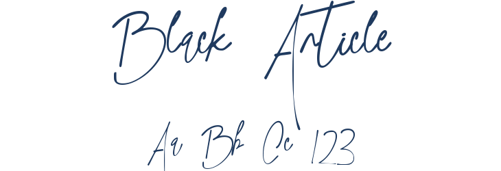 Black Article Font Preview