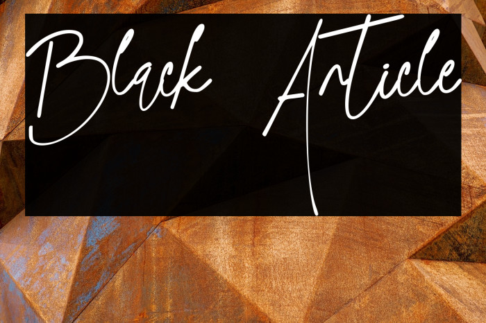 Black Article Example 1