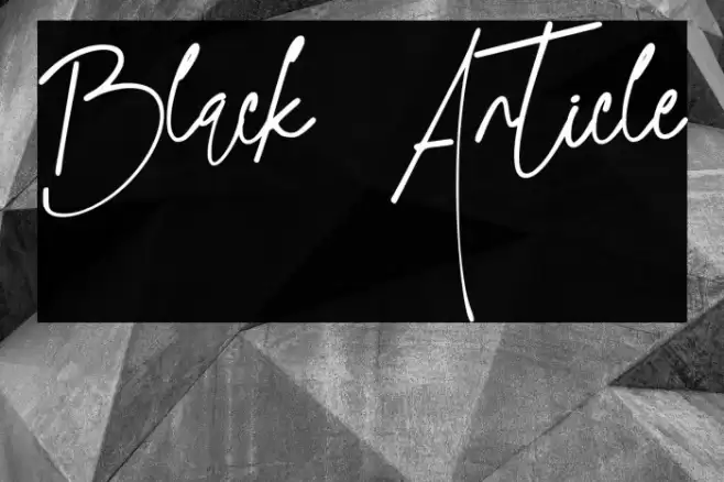 Black Article Шрифта examples