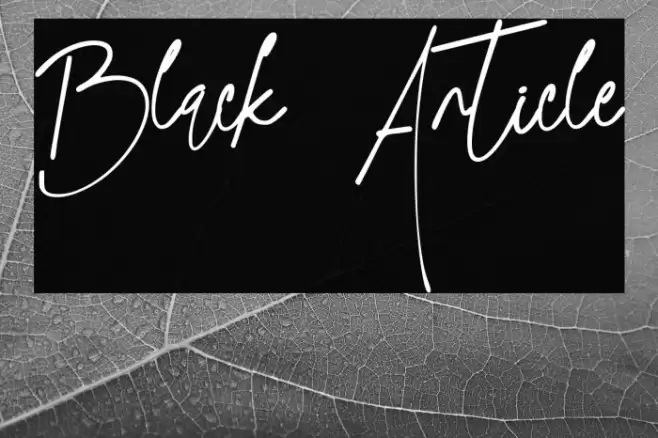 Black Article Шрифта examples