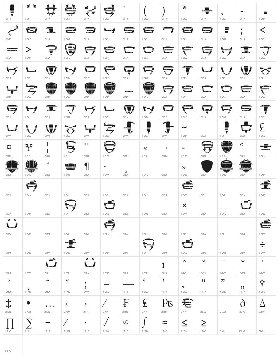 Black Audio Character Map