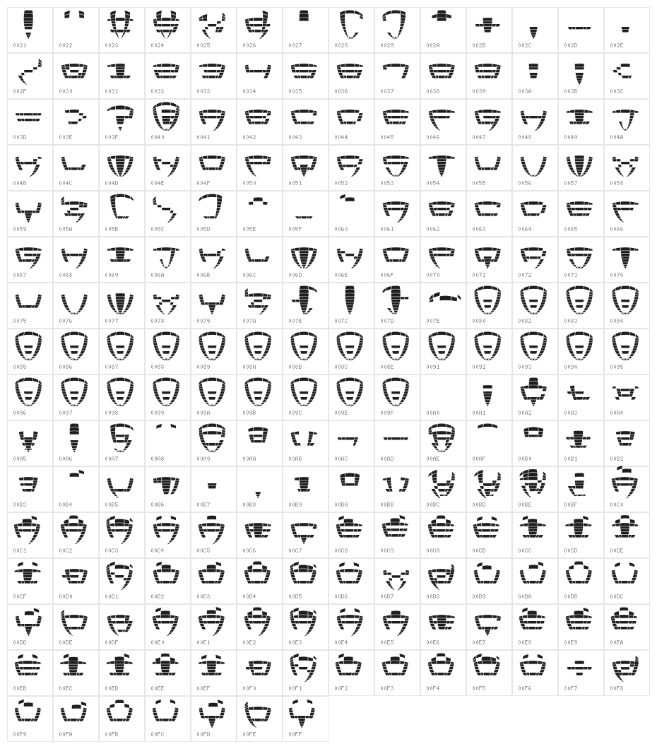 Black Audio Character Map