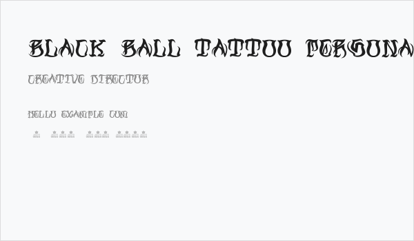 Black Ball Tattoo Personal Use Business Card