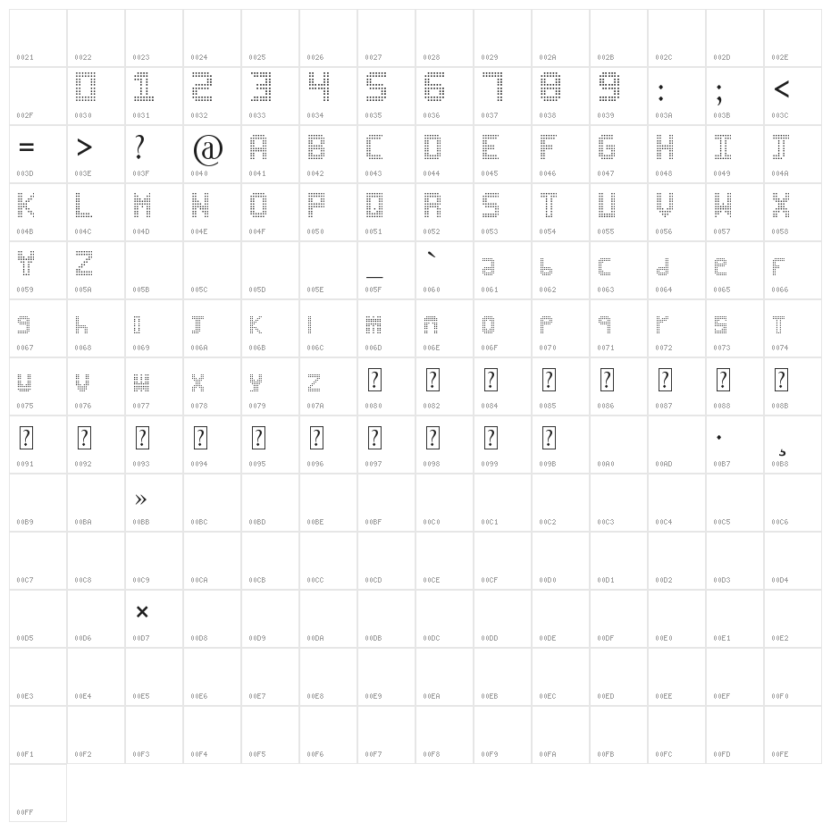 Black Ball Character Map