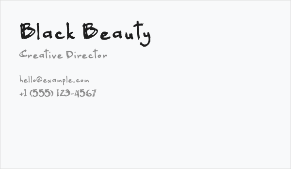 Black Beauty Business Card