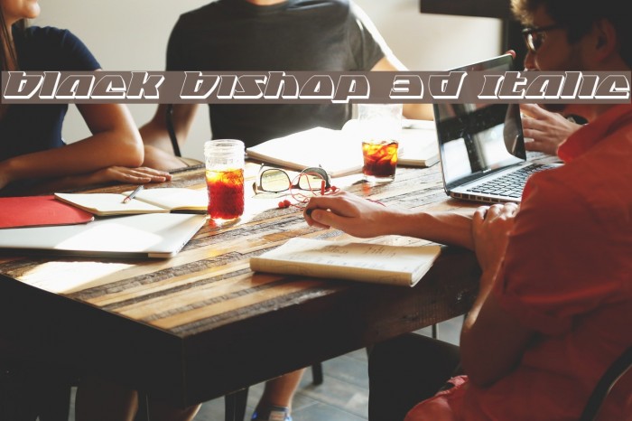 Black Bishop 3D Italic Example 1