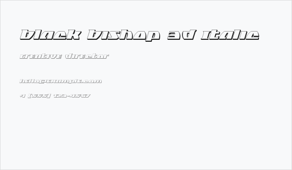 Black Bishop 3D Italic Business Card