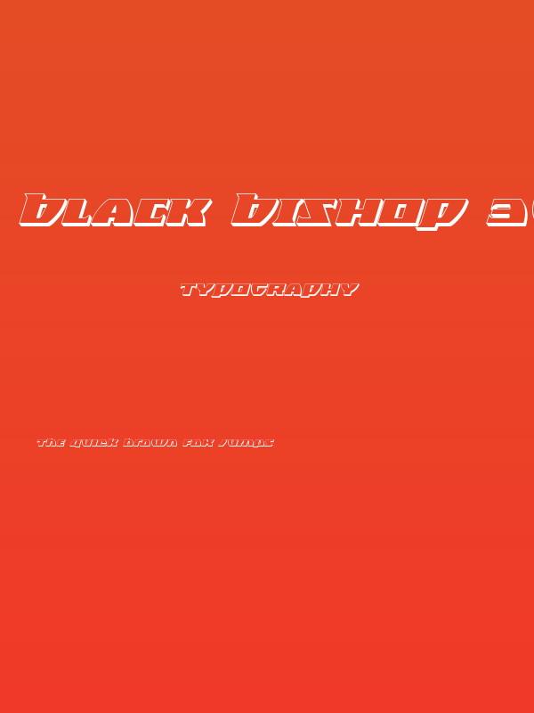 Black Bishop 3D Italic Poster