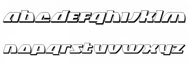 Black Bishop 3D Italic Schriftart Kleinbuchstaben