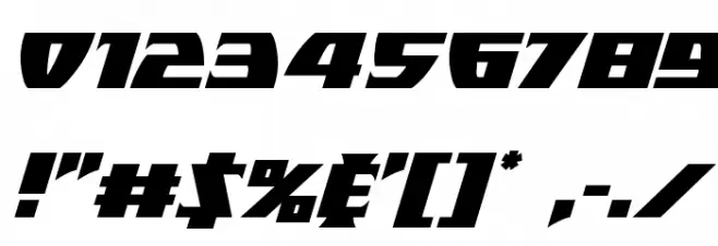 Black Bishop Condensed Italic Font OTHER CHARS