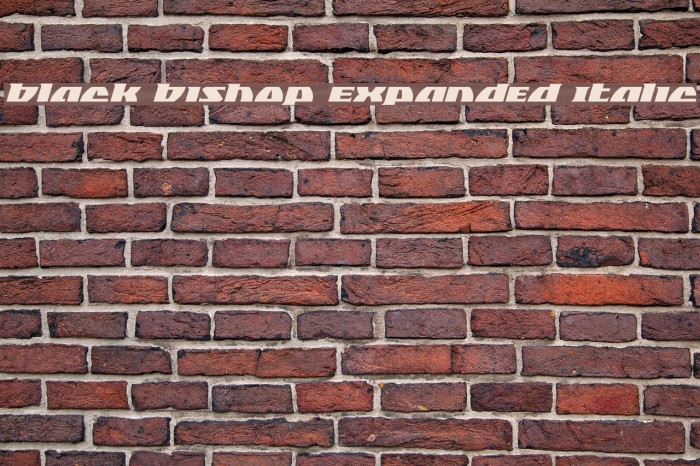 Black Bishop Expanded Italic Font examples
