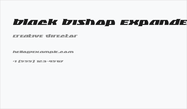 Black Bishop Expanded Italic Business Card
