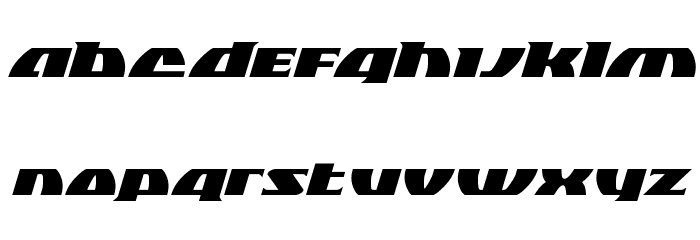 Black Bishop Expanded Italic Font LOWERCASE