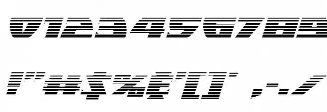 Black Bishop Gradient Italic Font OTHER CHARS