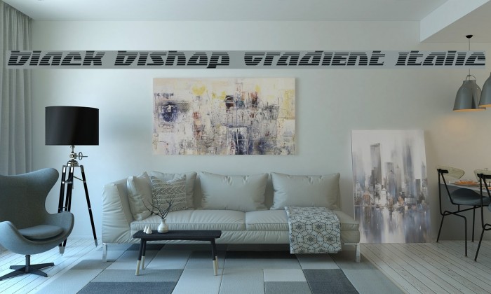 Black Bishop Gradient Italic Font examples