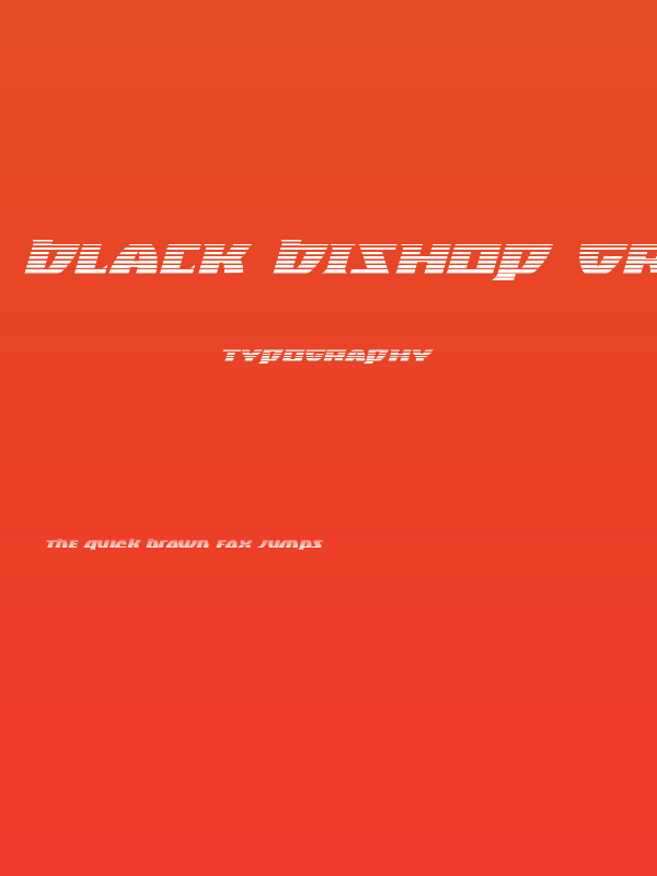 Black Bishop Gradient Italic Poster