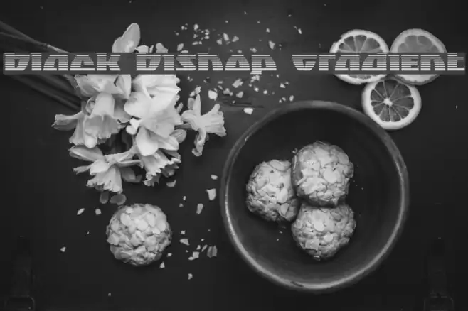 Black Bishop Gradient Font examples