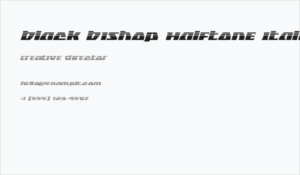 Black Bishop Halftone Italic Business Card