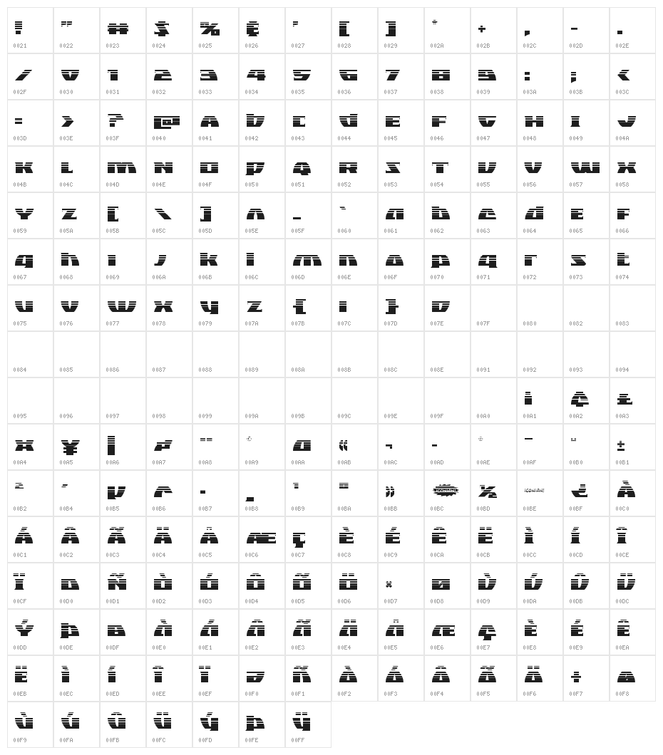 Black Bishop Halftone Character Map